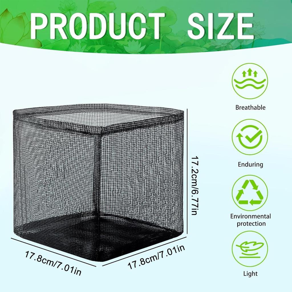 Pond Basket 4 Pieces Reusable Foldable Aquatic Plant Bags Hyacinth Planting Baskets for Home Garden Backyard Yard Pond Balcony