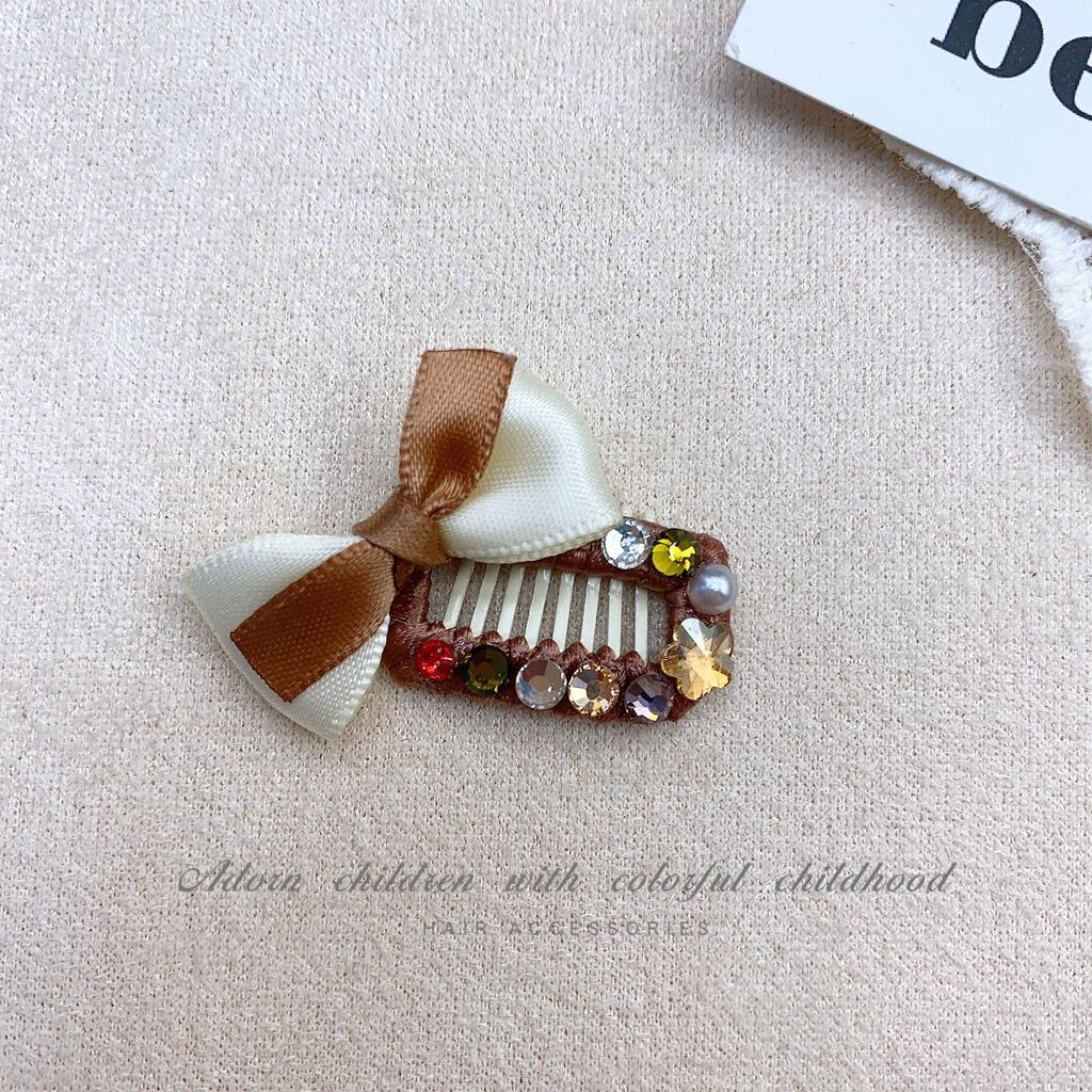 Pet Checkered Dog Hair Clip Coffee BB Clip Hair Accessory Pet Headpiece Yorkshire Diamond Pearl Headpiece Puppy Accessories