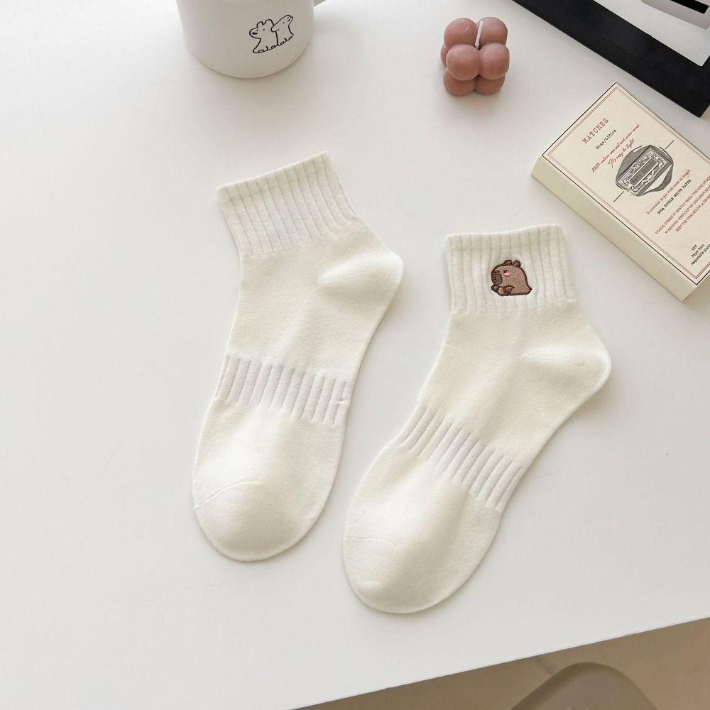 Cartoon Cotton Socks Soft Summer Hosiery Simple Capybara Socks Student