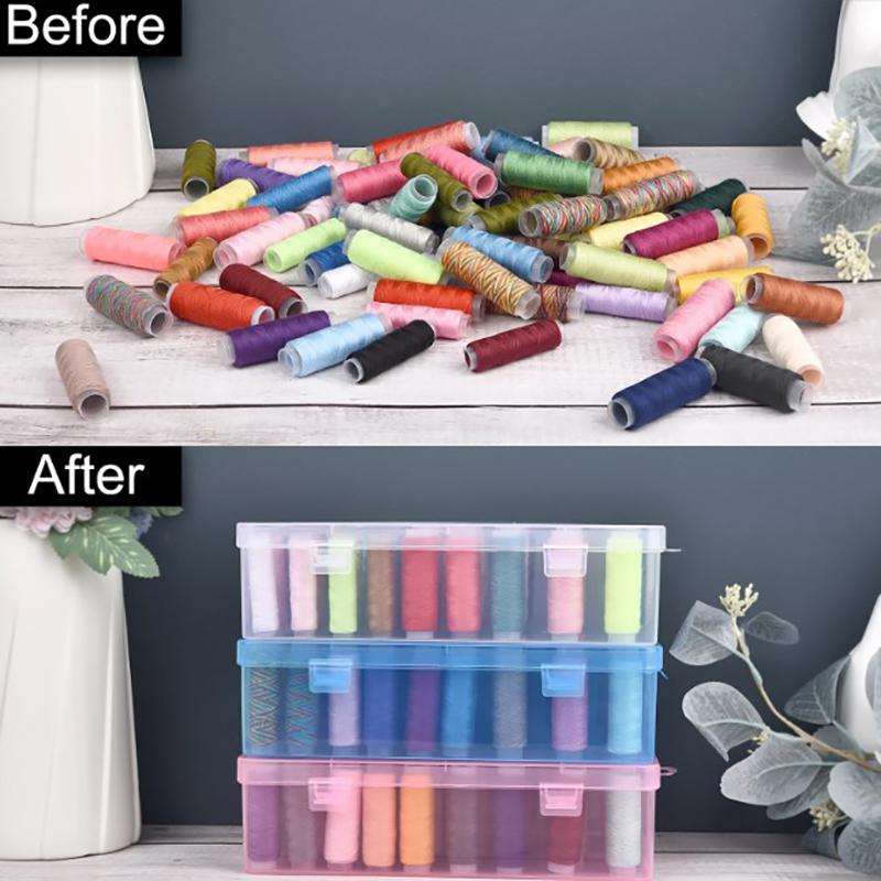 Sewing Thread Storage Box 24/42 Spools Bobbin Organize Case Container Storage Box Craft Spool Display Rack