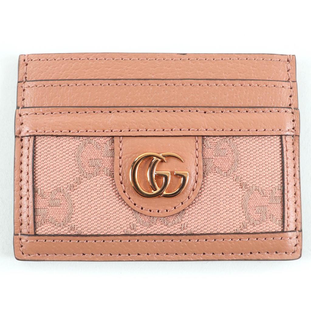Безупречный кошелек для карт GUCCI, узор GG, розовый кожаный, женский 523159, б/у