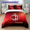 AC Milan Custom Name Text Bedding Set 1 Duvet Cover+2 Pillowcases Soccer Logo Personalized Gift For Special Occasion Bedroom Decor