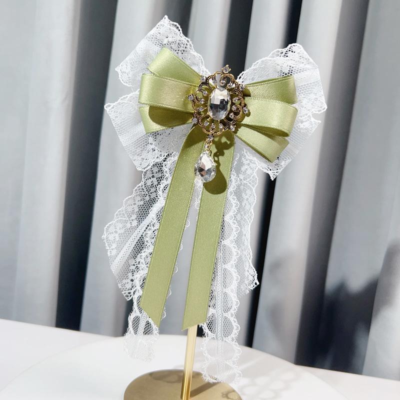 Новая корейская версия Лолита кружево бант роскошный галстук со стразами стиль колледжа модное платье-рубашка аксессуары ручная работа ювелирные изделия подарки