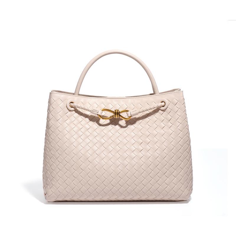 Винтажная плетеная сумка-тоут с металлической пряжкой - Универсальная сумка через плечо и кроссбоди