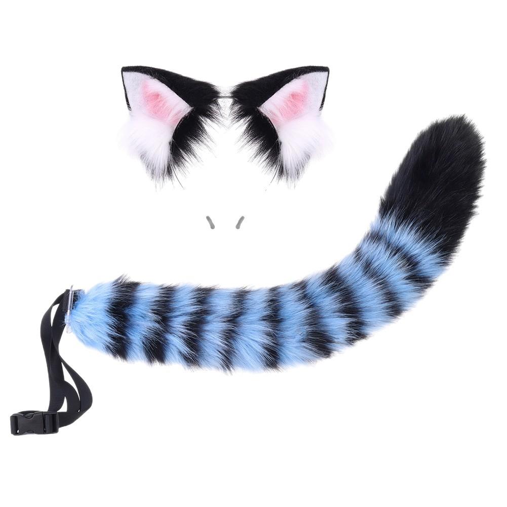 Plush tail delivery tiger Derpy Realistic animal ear and tail set Kpop Witcher's Ears cos Props