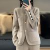 Fashion Autumn and Winter Cardigan Women's Cardigan Stand-up Collar Thickened Western Style All-match Solid Color Knitted Jacket
