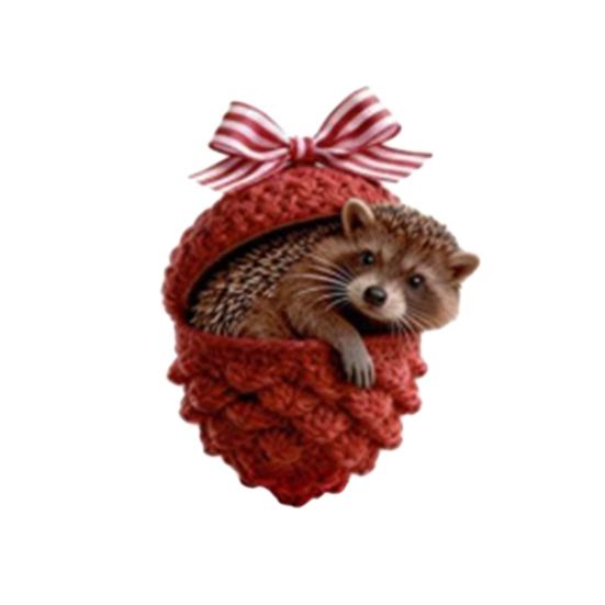 Лесные животные Желуди Украшения Акриловые Уютный лес Рождественские украшения 2D Акриловый Вязаный Сосновая шишка Животное Подвесное украшение для дома Вечеринки