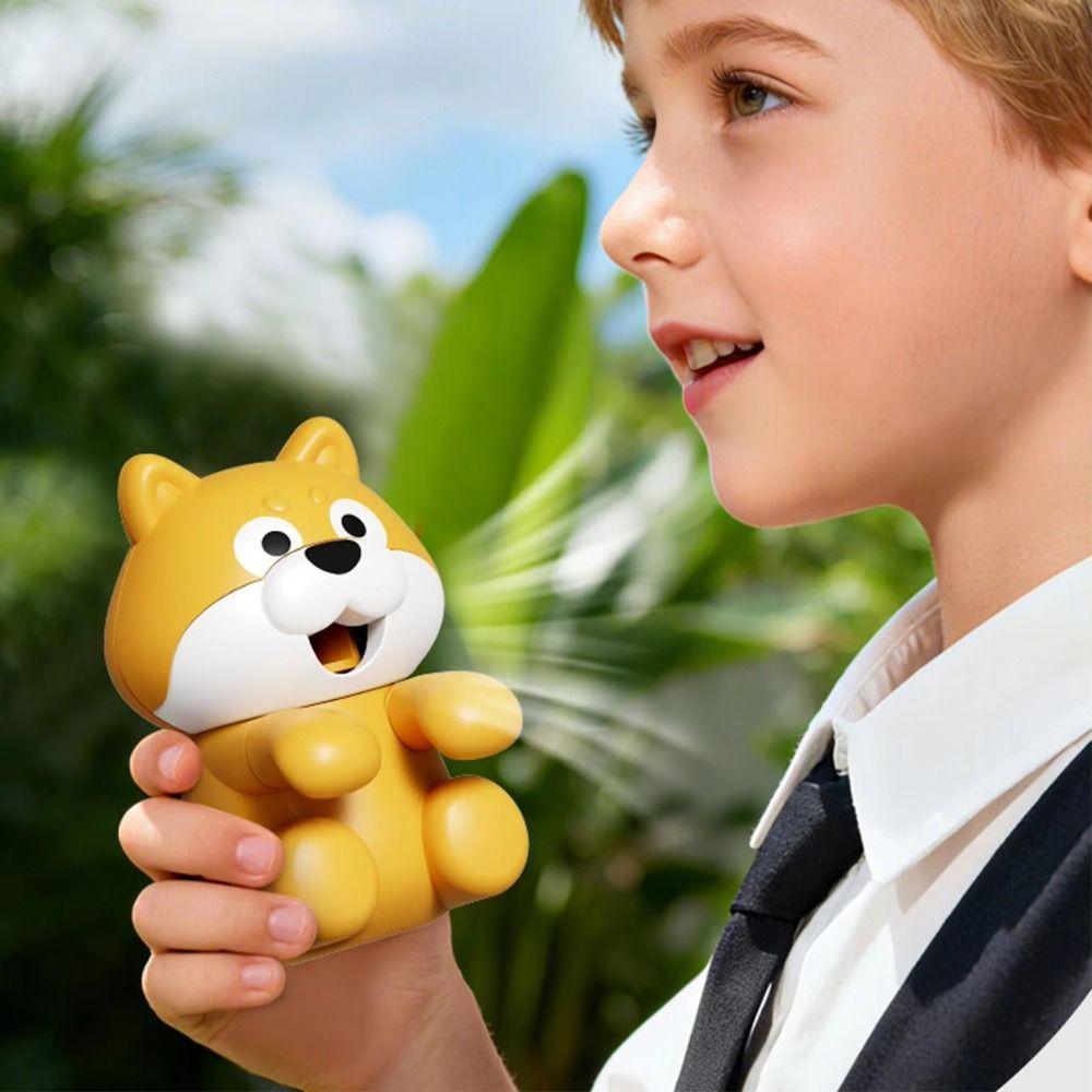 Cute Cartoon Design Portable Handheld Fan Dog Shape Design Hanging Cooling Tool  Travel Use