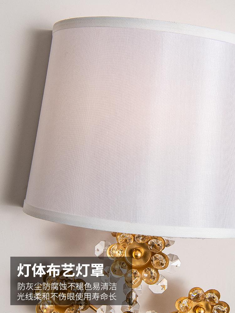 Американская медная хрустальная лампа в виде цветка, классическая, светодиодная, настенная, бра для магазина, фойе, спальни, e14