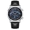 Автоматические механические часы Paulareis с кожаным ремешком, вращающейся звездой, с гравировкой в цвете розового золота для мужчин PP03