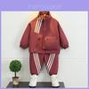 Stylish Boys Two Piece Set For Spring And Autumn Fashionable Red Outfit For Kids Aged 3 To 8 Years