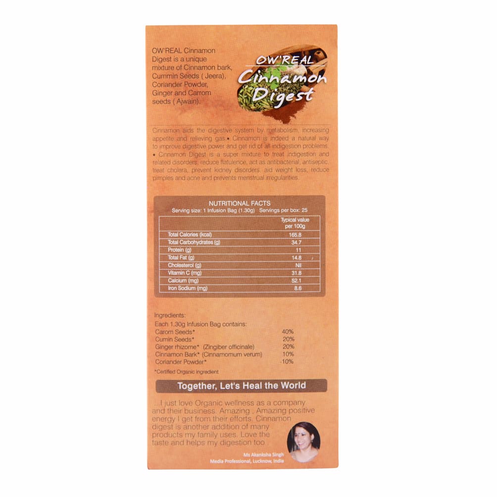 Чай с Корицей (25 пак, 1.30 г), Cinnamon Digest Tea, Organic Wellness