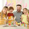 2Pcs Farmhouse Rustic Easter Bunny Ornament Hand-Painted Bunny Desktop Decorative  Table Mantel