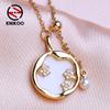Fashion Rose Flower Necklace Ladies Pendant For Women Girl Cubic Zirconia Necklace Jewelry Gift