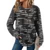 Women's Striped Print Round Neck Long Sleeve Loose Casual Top