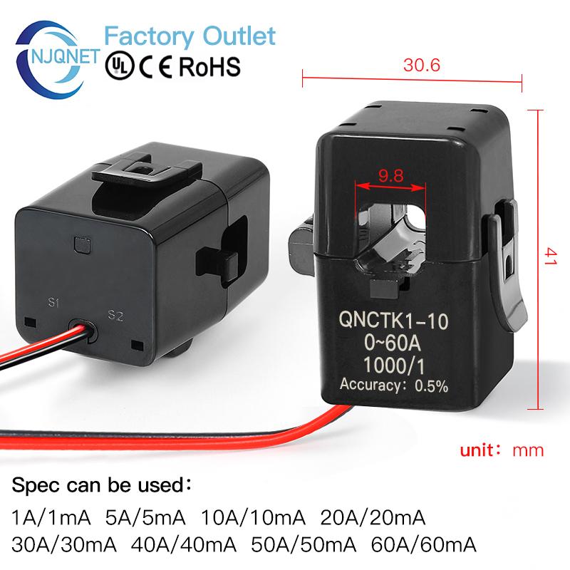 Split Core Current Transformer QNCTK1-10 5A 5mA 5A 2.5mA 10A 10mA 20A 10mA 50A 25mA 2000 open type current transformer ct Clamp