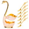 7pcs Zinc Alloy Coffee Spoon Set Gold Tea Spoon Set Dessert Spoons Spoon Fork Set  For Fruit