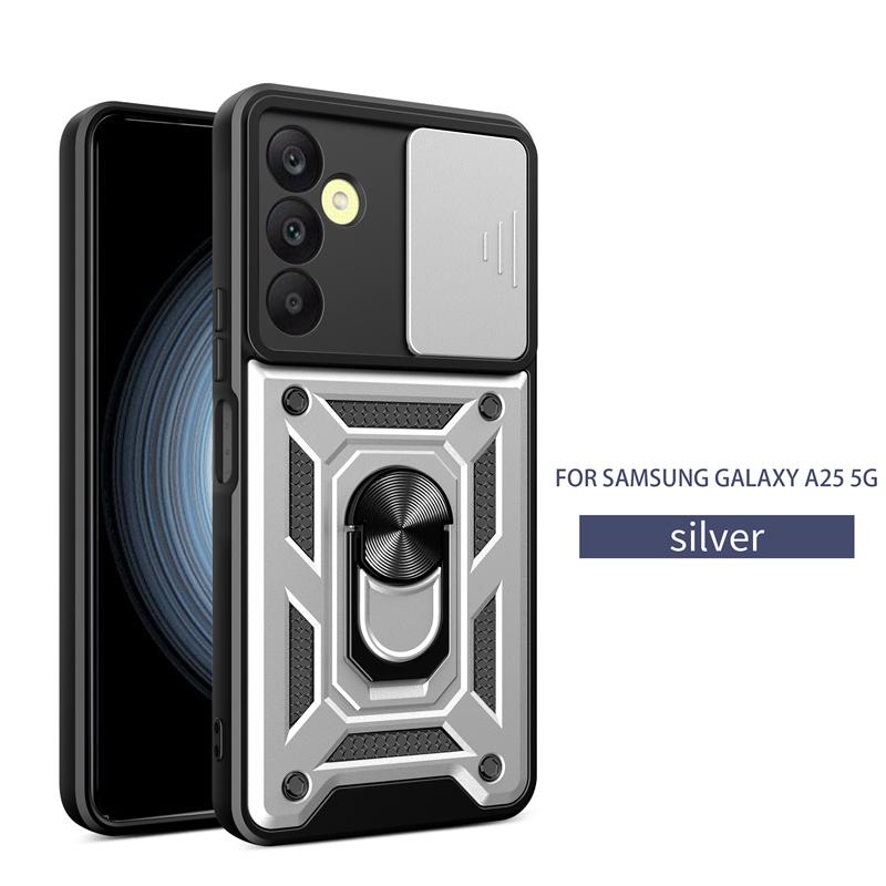 For Samsung Galaxy A25 A 25 5G Case Slide Camera Protect Phone Cases For Samsung A25 25A A25 5G Armor Car Holder Ring Back Cover