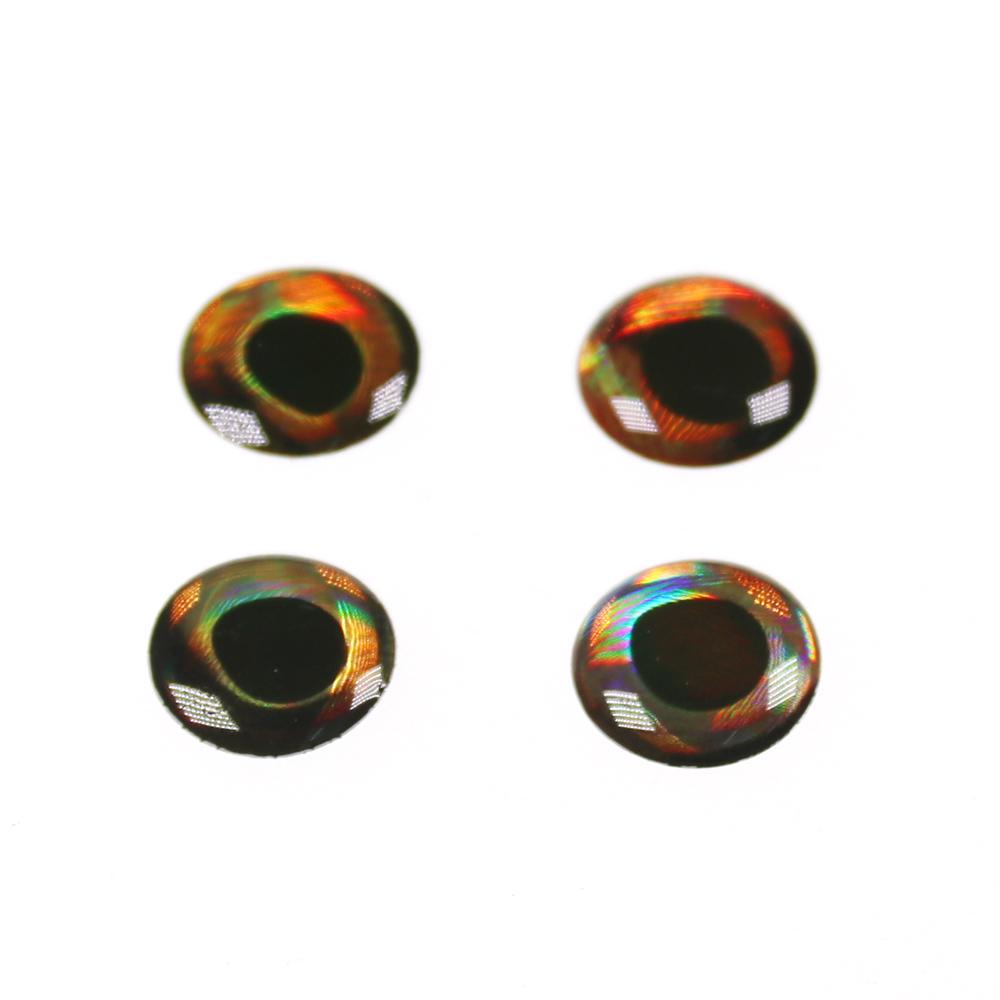 50PCS Holographic 3D 4D Fish Eyes for Fly Tying Streamers Baitfish Wood Plastic Lure Popper DIY Eyes