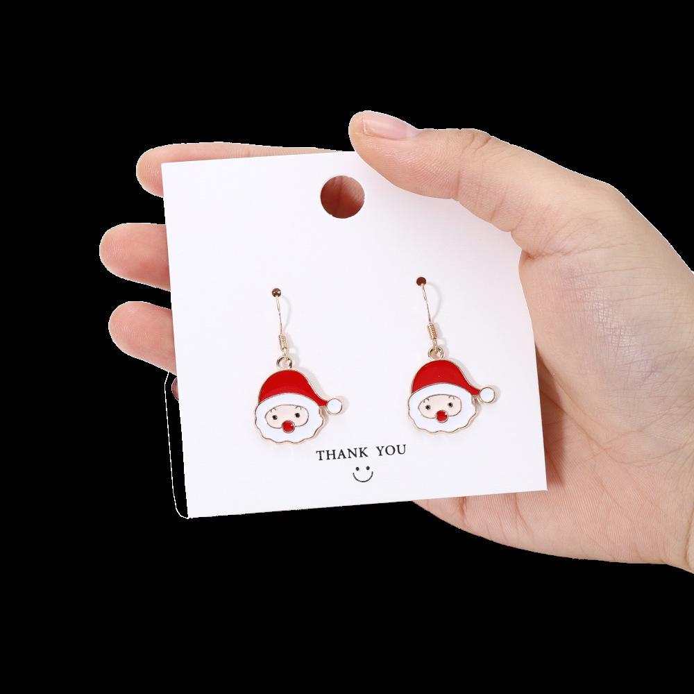 Европейские и американские рождественские серьги-трости с дизайном снежинок и Санты