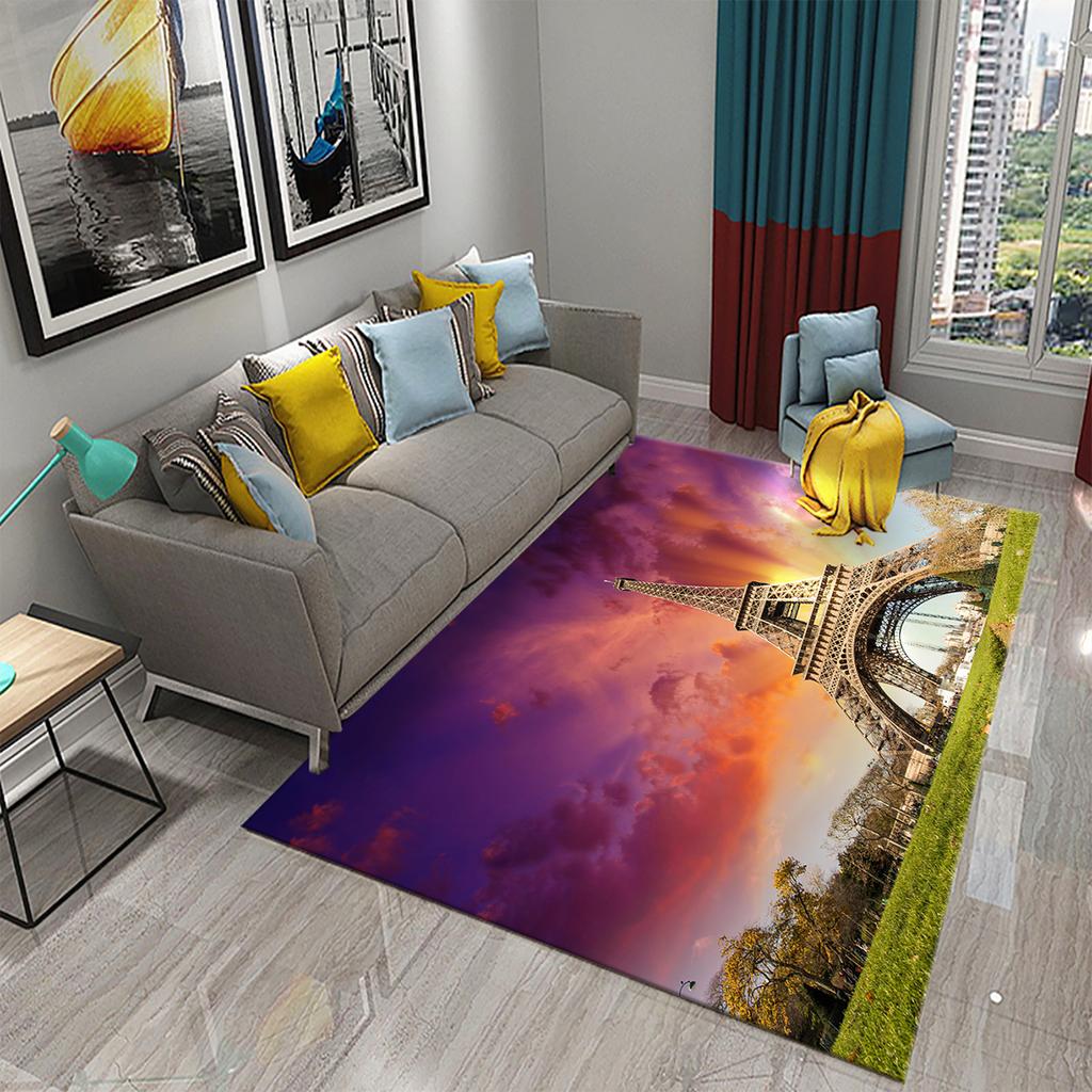 3D Романтические ковры с Эйфелевой башней для гостиной, спальни, ванной комнаты, прихожей, противоскользящий коврик, декор, кухонный коврик, придверный коврик