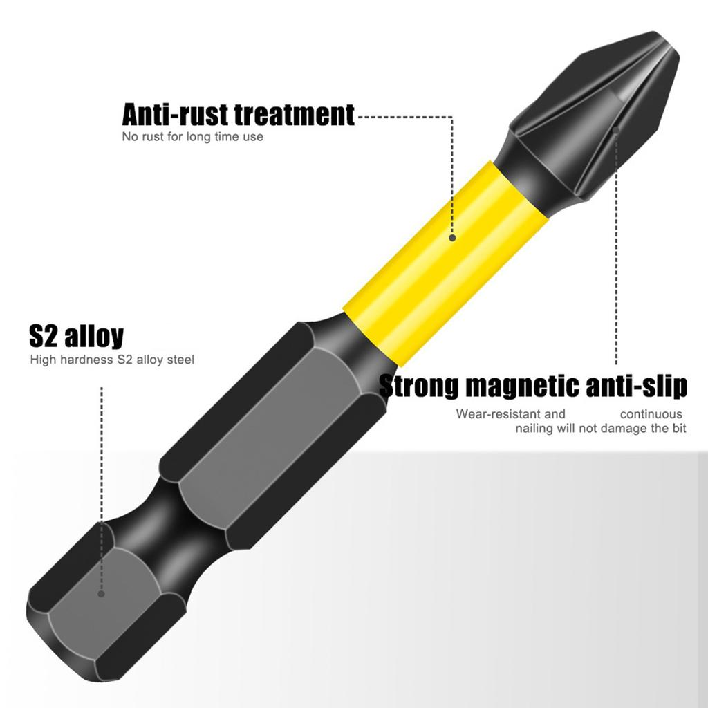 10Pcs Screwdriver Bit Hexagonal Shank Electric Drill Bit Set Screw Drill Head Power Tool Drill Attachment Part