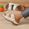Тапочки, женские повседневные массажные прочные шлепанцы на платформе, пляжные сандалии, женская обувь на танкетке, женские комнатные тапочки
