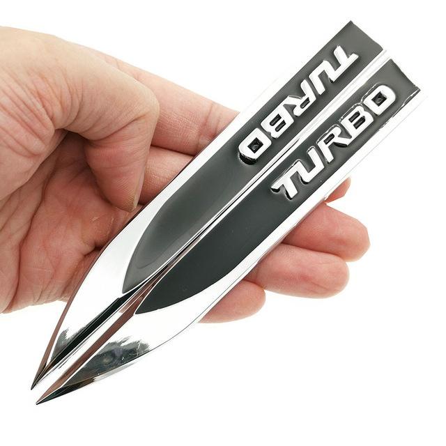 2 шт./лот, 3D металлическая эмблема TURBO, значок, наклейка на крыло, боковой Стайлинг автомобиля для Fo + rd Focus 2 3 ST RS Fiesta Mondeo Tuga Fusion