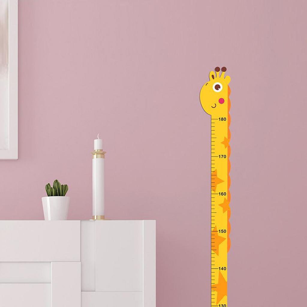 Cute Cartoon Children's Height Chart Sticker Fun and Educational Dinosaur/Giraffe Wall Height Measuring Ruler Decor