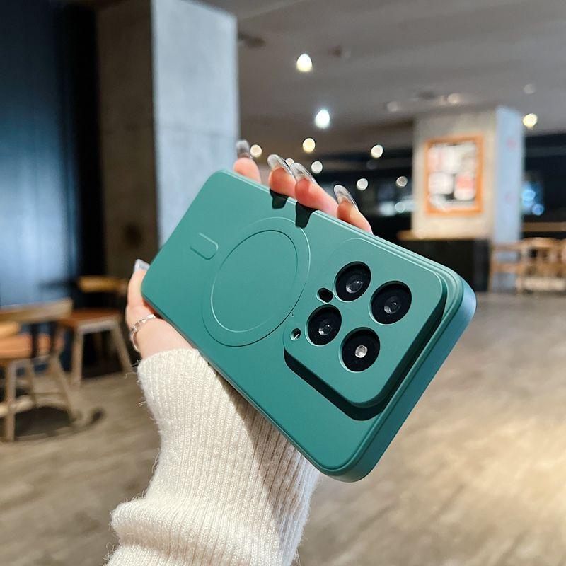 Простой однотонный матовый чехол с магнитной фиксацией Magsafe подходит для мобильного телефона Xiaomi Mi 14, всесторонний 15pro, противоударный, для Xiaomi 13pro