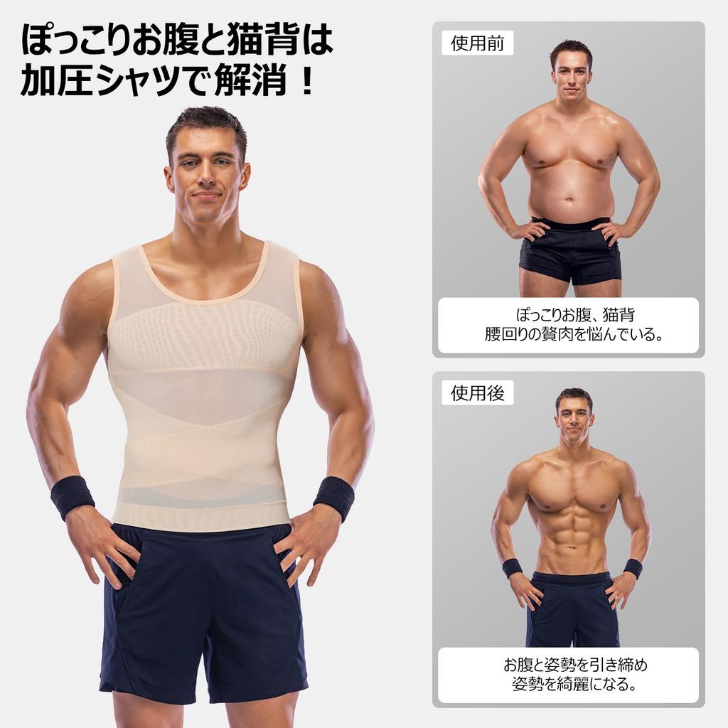 Compression Tops for Compression Compression Breathable Nipple Tank 1 M [Casey Kevin] Men, Innerwear, Sleeveless, Shirt, Mesh, Concealment, Shapewear,