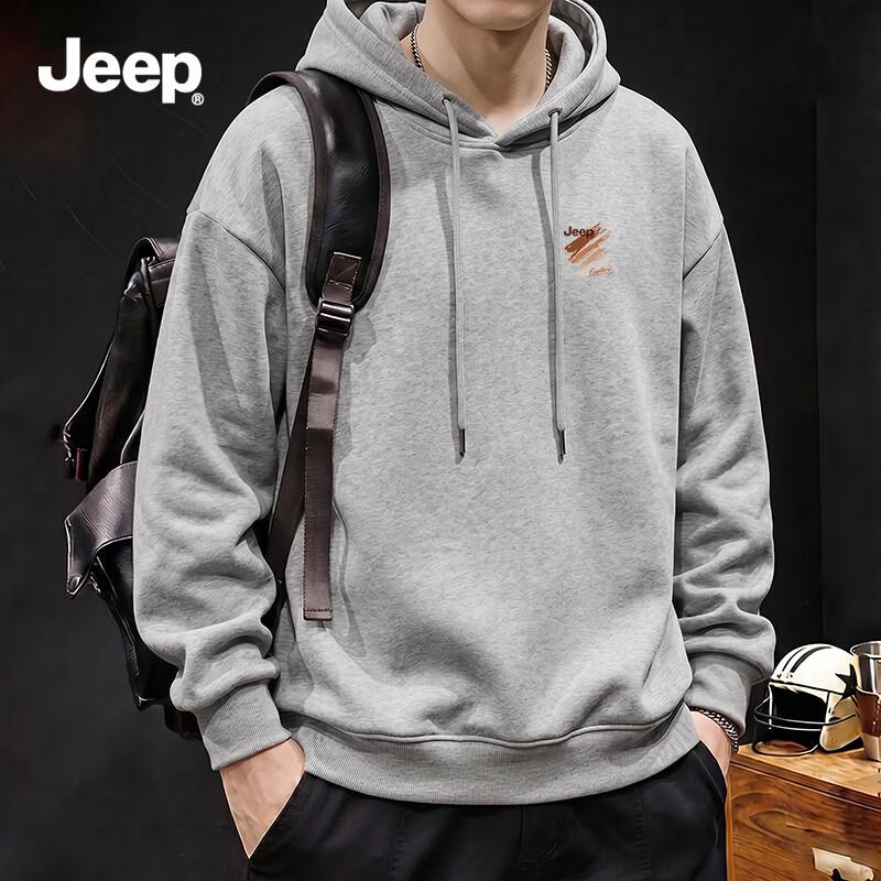 Jeep Мужская толстовка с капюшоном свободного кроя, тяжелая