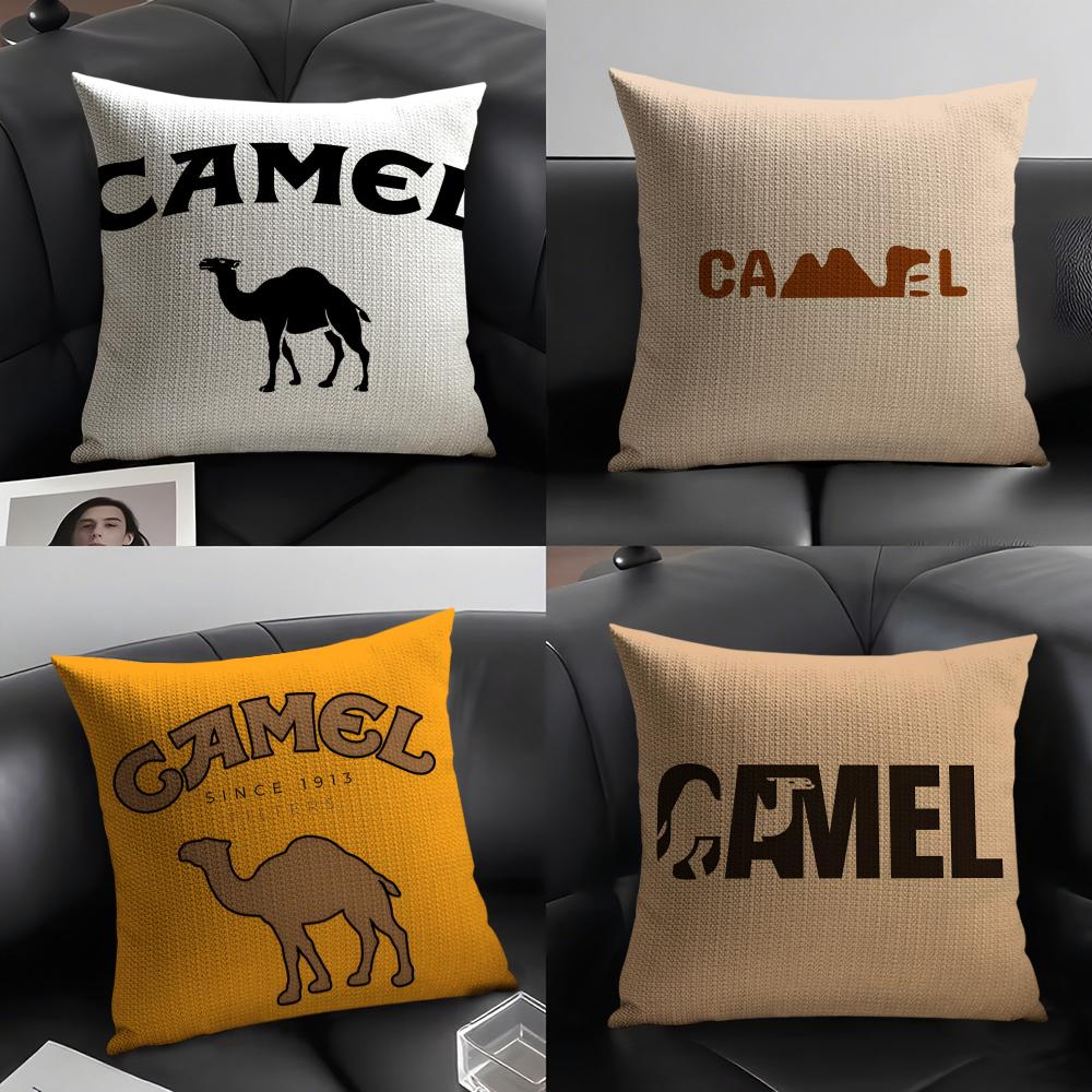 CCamel Brand Cushion Cover Natural Linen Organic Fabric DoubleSided Printing Sofa Home Decor Gift Pillow Case