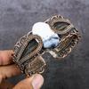 Dendrite Opal Handmade Copper Wire Wrap Cuff Bangle Adjustable m0L54