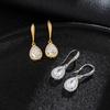 Elegant Temperament Women's Ear Hook Copper Inlaid with Water Droplets Zircon Ear Hanging High-end Bridal Earrings Wedding Photography Earrings