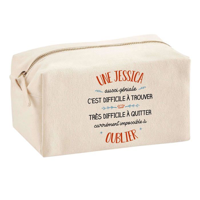 Tote bag - PLANETEE - Trousse Multifonction Une Jessica Aussi Géniale - Coton - Grande contenance - Imprimé en France