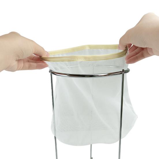 Подставка для сита для желе из нержавеющей стали с нейлоновым многоразовым фильтр-мешком, стабильный треугольный дизайн, держатель кухонного фильтра