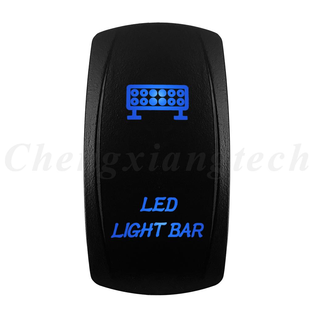 12V 20A Blue Led Car Boat Laser Rocker Switch ON OFF (ON) OFF ON OFF ON (ON) OFF ON (ON) OFF (ON) Waterproof