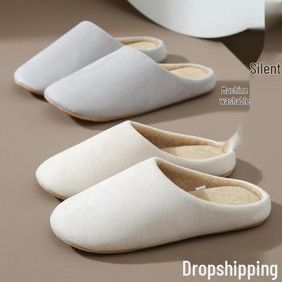 Мягкие Нескользящие Бесшумные Хлопковые Тапочки для Мужчин и Женщин - Осень/Зима для Дома