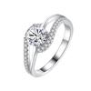 D Color 0.6ct Moissanite Ring Women's Ring S925 Sterling Silver Angel Eye Moebius Ring