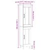 Высокий комод Бетонно-серый 34,5 x 34 x 180 см Древесно-стружечная плита