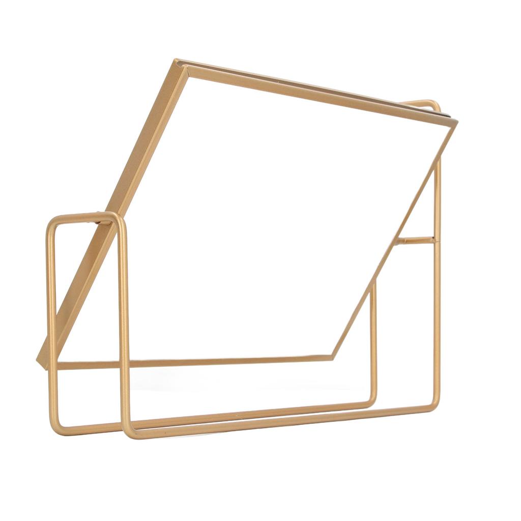 Золотая плавающая фоторамка из железа и ПЭТ, многофункциональная, вращающаяся на 360 градусов, стоящая плавающая картина