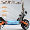 JOYOR S10-SZ - Scooter électrique - Deux moteurs 1000 W, batterie 60 V 18 Ah - Vitesse maximale 60 km/h - Noir