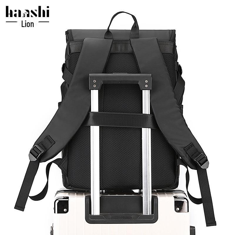 High-End Nylon Backpack: Fashionable Waterproof Travel and Business Bag for Men and Women