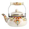 2,5 л Эмалированный Чайник с Керамической Ручкой, Стальной Чайник Цветочный Красочный Чайник для Плиты, Горячая Вода, Без Свистка