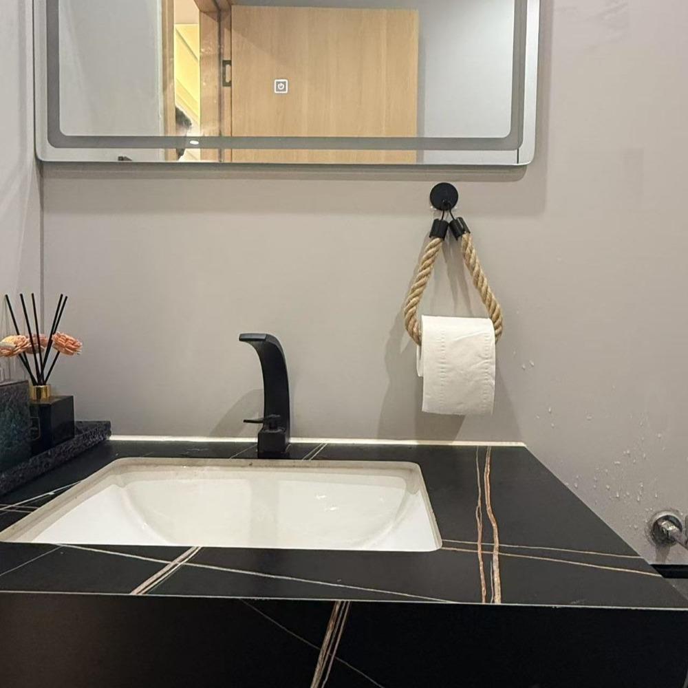 Hemp Rope Toilet Roll Paper Holders Punchless Toilet Paper Roll Bracket New Tissue Holder