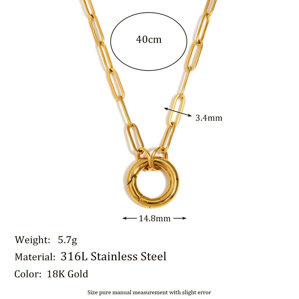 E.B.belle Круглая Пружинная Пряжка Ожерелье Нержавеющая Сталь O-цепочка Покрытие 18K Золотом Для DIY Аксессуаров для Изготовления Украшений