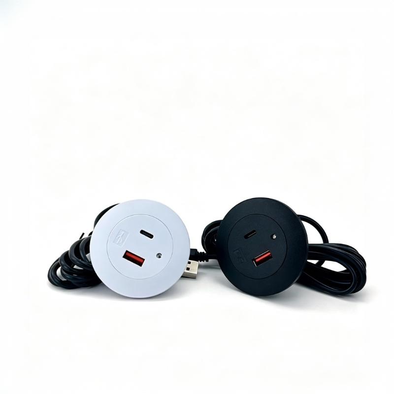 Многофункциональное встроенное USB Type C зарядное устройство 2.0A 5V, розетка питания для мебели, стола, дивана, дома, офиса