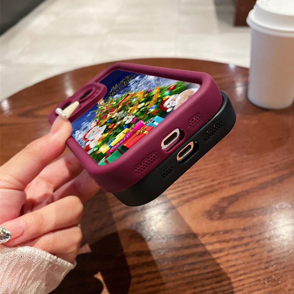 Чехлы для телефонов Ae119 Merry Christmas Santa art design для iPhone 16 14 13 11 Pro Max 15 7 8 6 Plus 12 mini XR XS Max SE Angel Eye Ladder Protective Cover