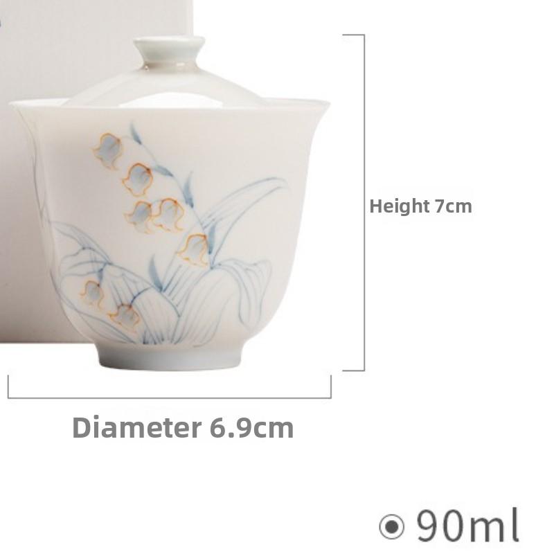 Hand-painted Blue And White Teacup Luxury Tea Bowl Single Cups Tea-tasting Meditation Cup Chazhan Master Cups Gift